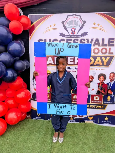 A learner at a Successvale Career Day display