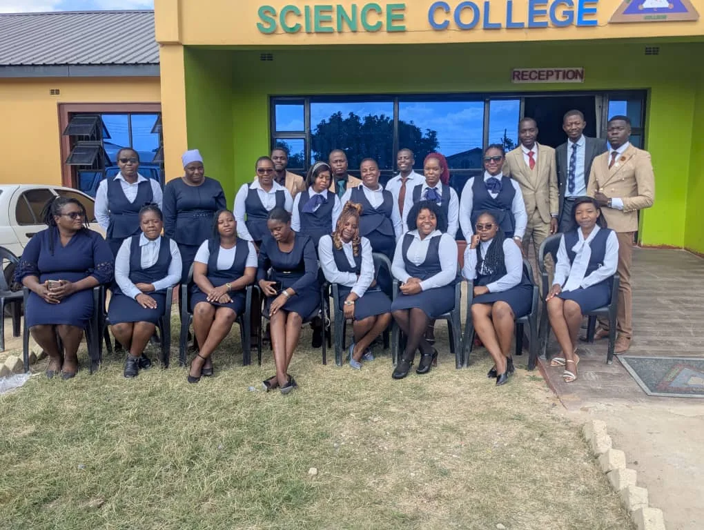Successvale school community gathered outside the college reception